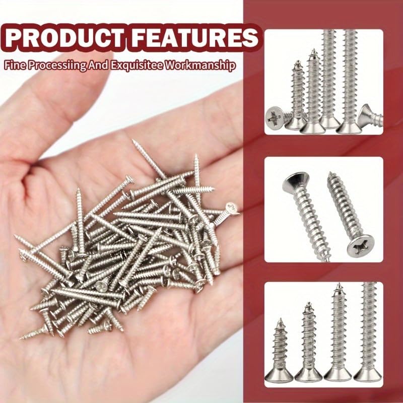 Kit 1070 Tornillos para Madera Cabeza Plana Phillips miniatura 6