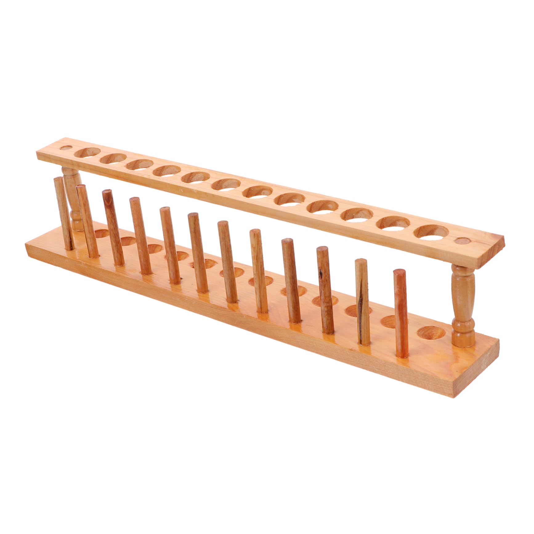 Cabilock Gradilla para Tubos de Ensayo de Madera Beige, Bien Pulida y Que No Daña las Manos, Adecuado para Laboratorio y Uso Escolar