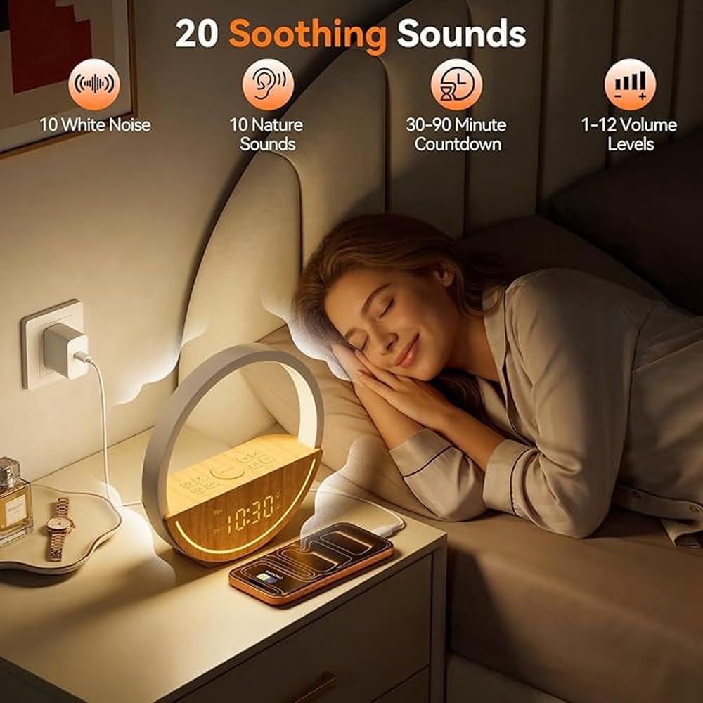 Réveil simulateur d'aube et de crépuscule, lampe de bureau
