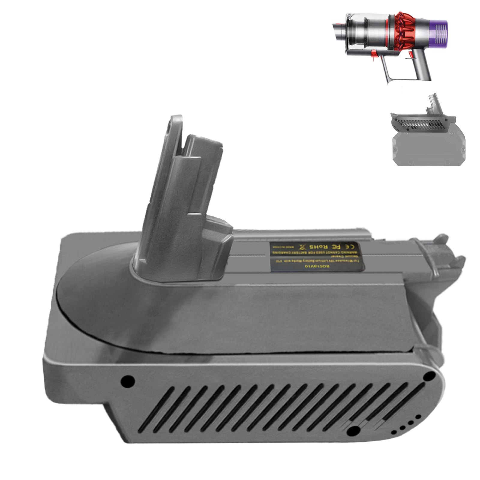 für Dyson V10 Akku Adapter für Bosch 18V GBA Akku auf für Dyson V10 Akku Cyclone V10 Animal V10 Absolute V10 Motorhead V10 Fluffy V10 Total Clean SV12 kabellos Staubsauger Einfach Montage V10