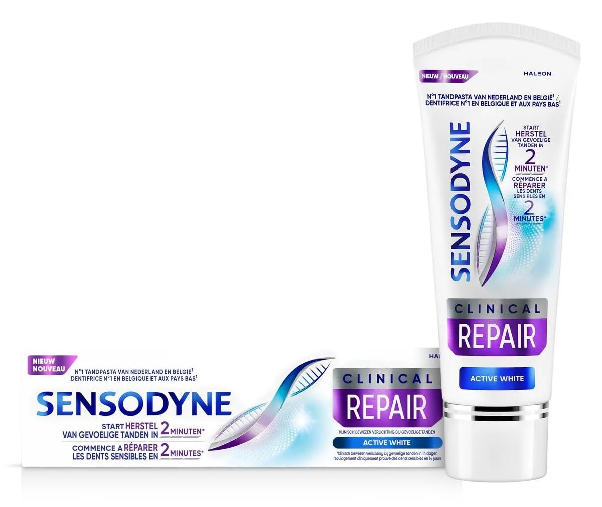 12er Pack - Sensodyne Clinical Repair Zahnpasta – Active White – 75 ml
