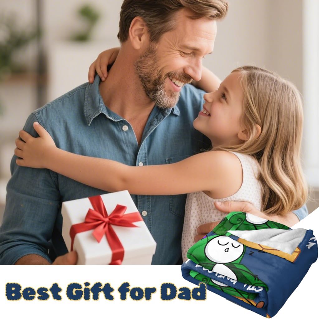 Fathers Day Funny Gifts for Dad from Daughter Son Best Dad Ever Father Birthday Gifts for Super Cozy Throw Flannel Blankets for Napping 60"x50" - Image 2