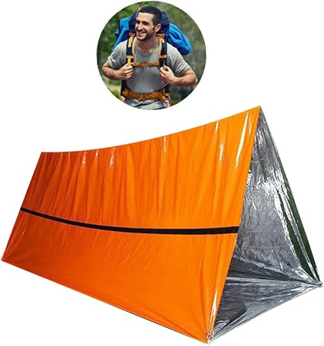 Miniatura 4 de BESPORTBLE Tienda de campaña de tubo al aire libre de emergencia portátil a prueba de viento PE Material Tienda de supervivencia para acampar