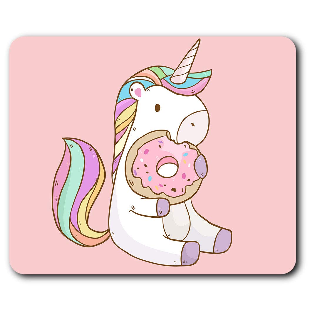 Destination Vinyl Ltd Cute Pink Unicorn Donut Horse Girls Mouse Mat Pad Computer PC Laptop Gaming Office Home Desk Accessory Gadget 8840