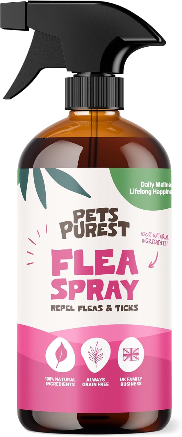 View of Pets Purest Flea Treatment for Dogs & Cats, 100% Natural Flea Spray for ...