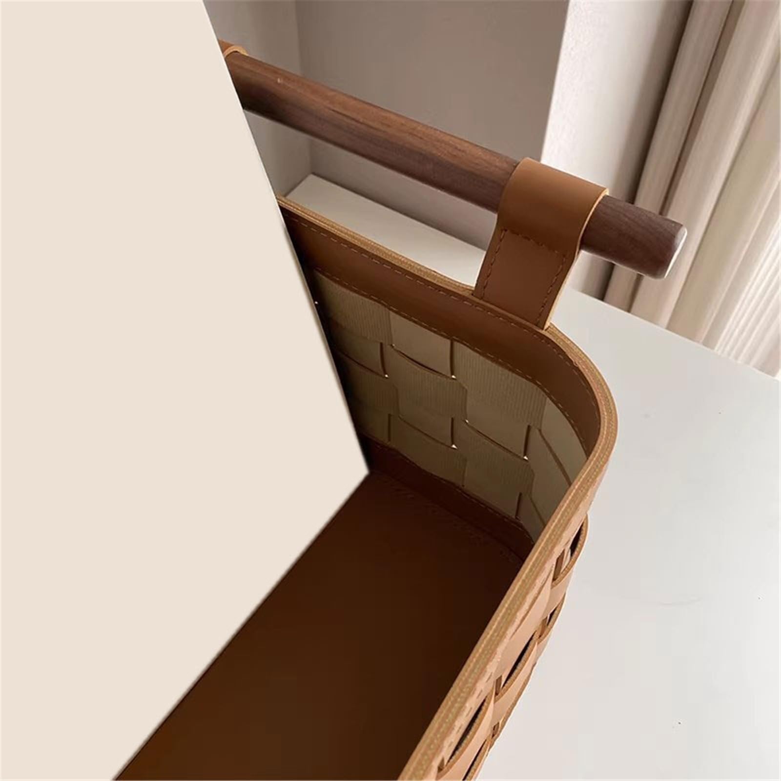 Rack per dischi Scatola portaoggetti multifunzionale in tessuto di pelle con custodia for dischi in vinile maniglia for l'home office