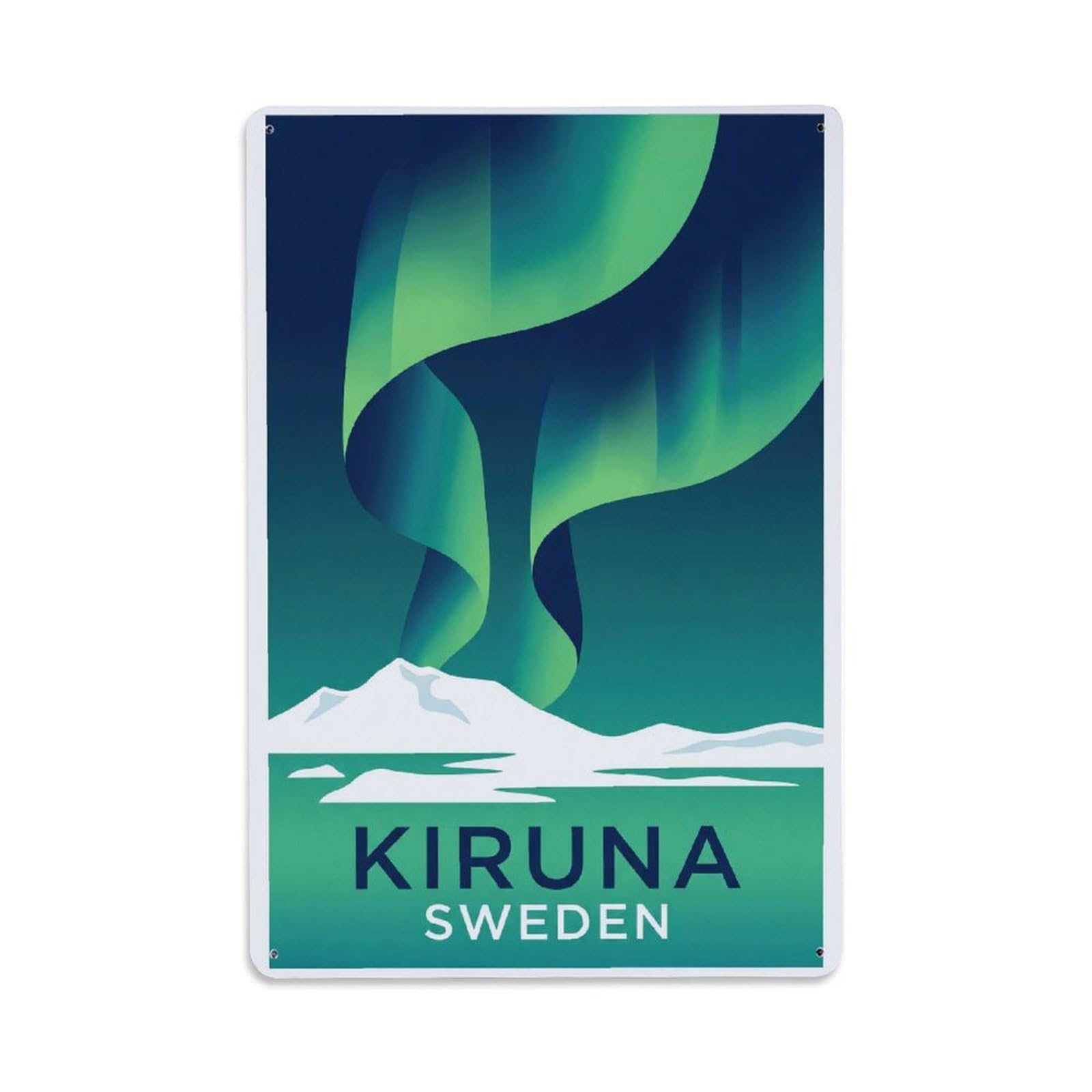 Vintage Sweden Kiruna Travel Metal Tin Sign Plaque Wall Decor for Cafe, Club Bar, Office, Garden Metal Poster 8x12Inch