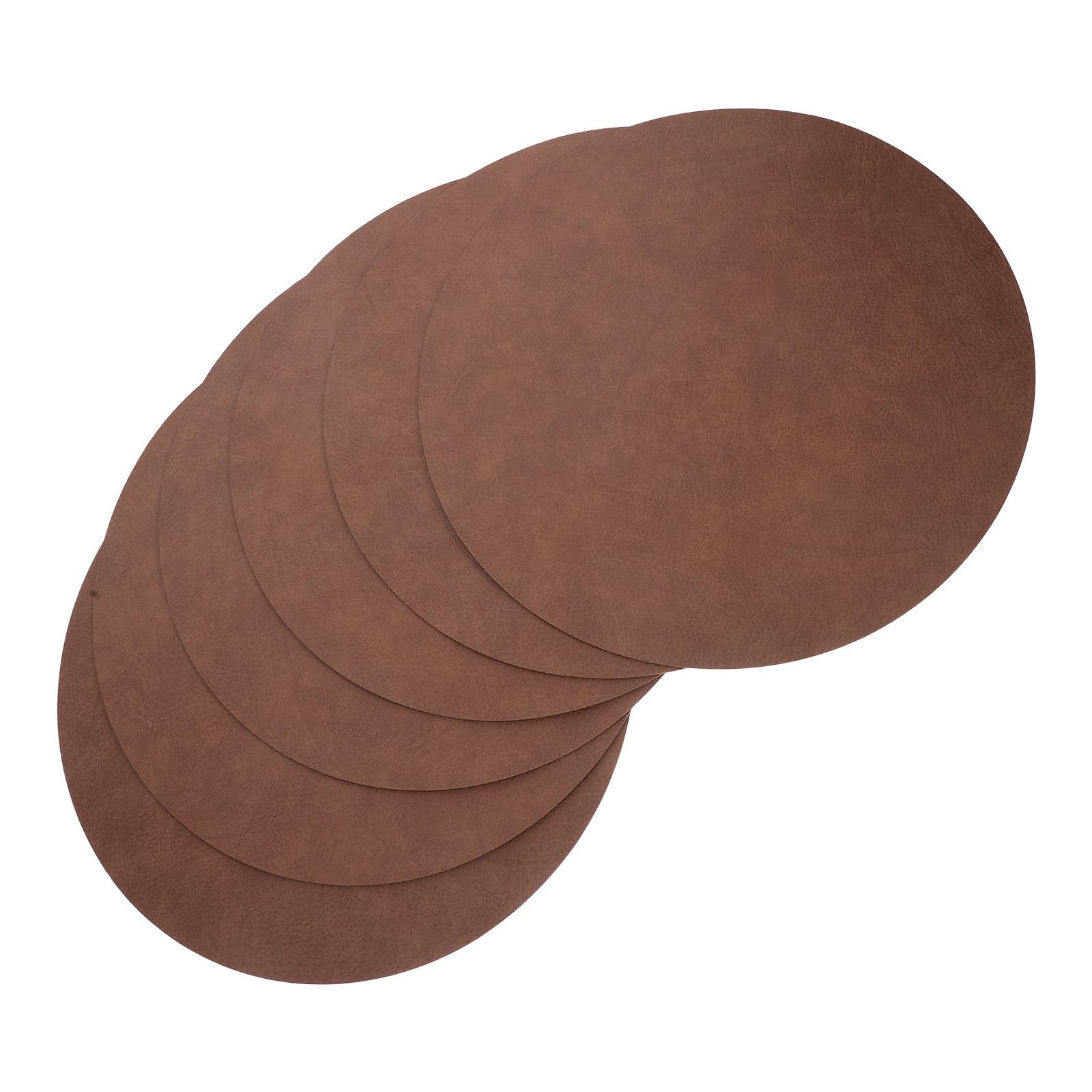 Set de table rond en cuir PU haut de gamme OSALADI marron 15 pouces