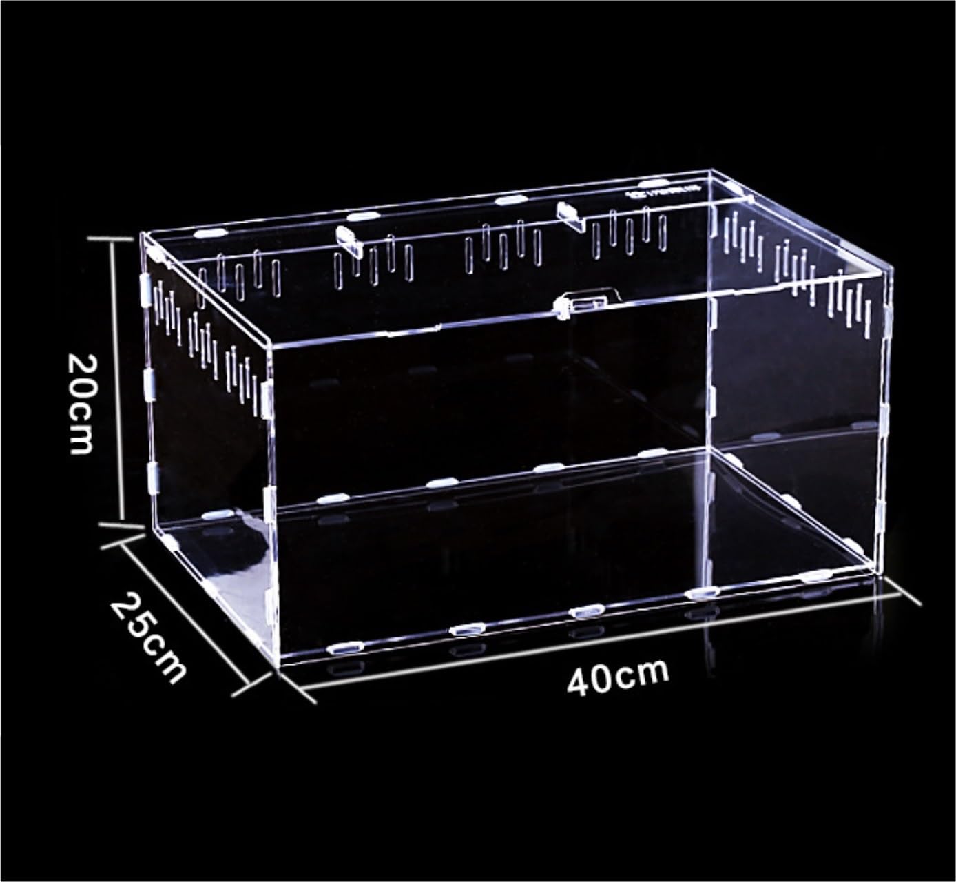 Pudełko do Karmienia Gadów Terrarium Akrylowa Budka Dla Zwierząt W Kształcie Jaszczurki Do Biura I Laboratorium Siedlisko(40x25x20cm)