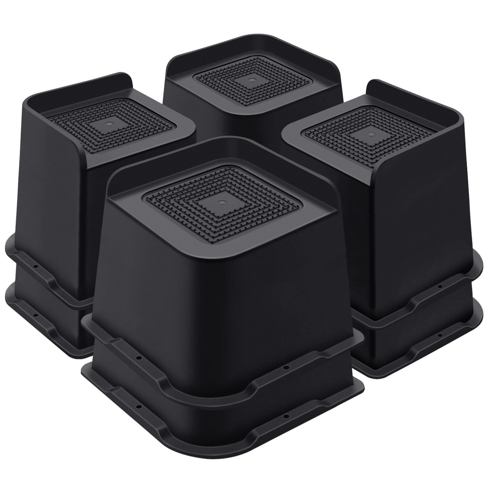 ANNKUT Bed Risers 4 Inch Heavy Duty, Furniture Risers for Bed Desk Table Sofa Couch，Oversized Bed Lifts Risers, Support up to 5000 Lbs(8 Pack Black)