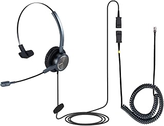 EMAIKER IP Phone Headset with Microphone One Ear Call Center Telephone Headset with U10 RJ9 Woks for Cisco CP-7841 7931G 7940 7941G 7942G 7945G 7960 7961G 7962G 7965G 7970 8841 8865 8961 9951 etc