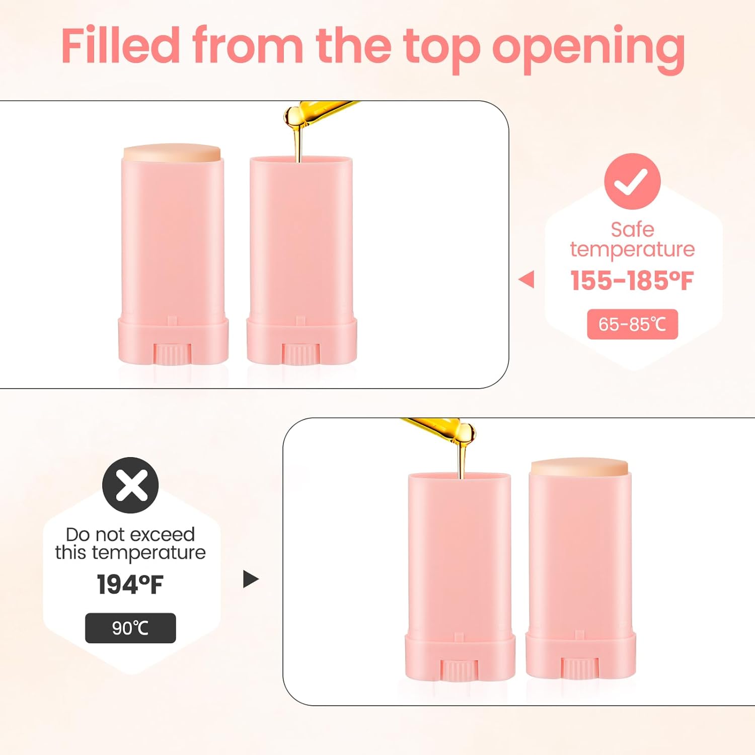 50-Pack Empty Deodorant Containers for Homemade - 0.5 oz/15ml Oval Refillable Deodorants Tubes, BPA-Free Twist-Up Plastic Sticks, Reusable DIY Deodorant Bottles for Balms & Solid Perfumes,Black