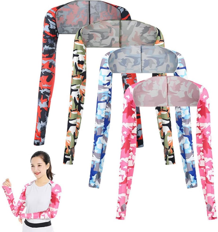 4PCS Womens Cooling Shawl Arm Sleeve Sun Protection Shrug Shawl Sleeves to Cover Arms for Women