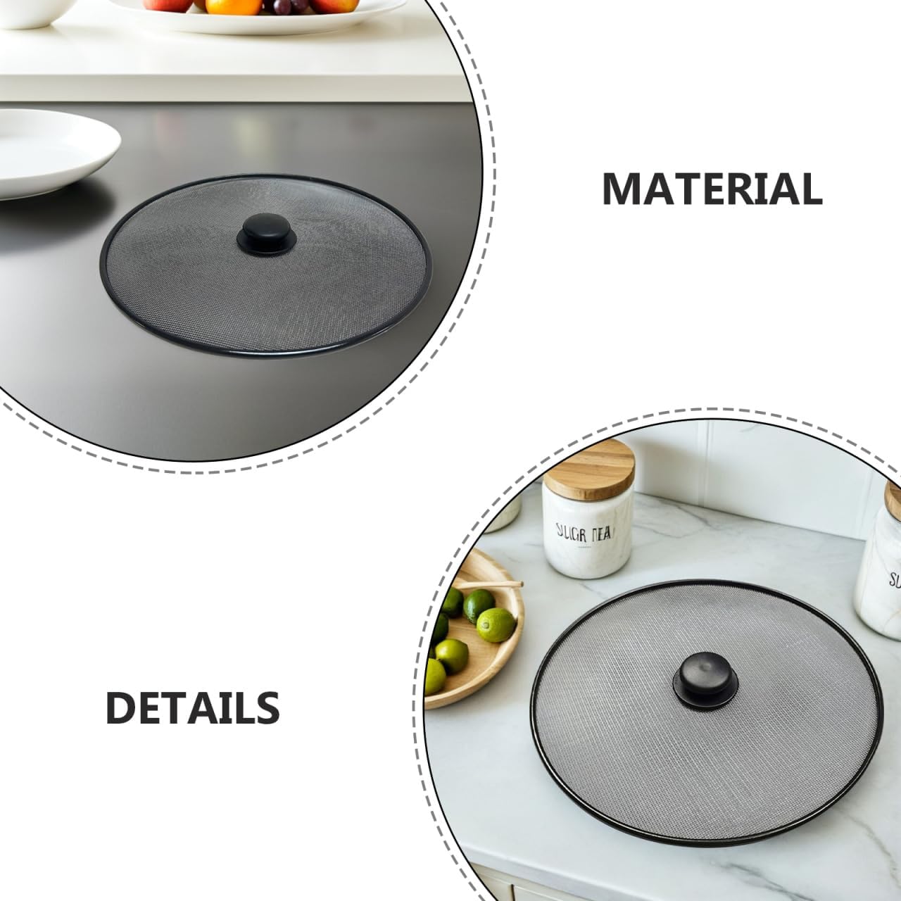 13-Inch Oil Splash Guard Splatter Screen for Frying Pan with Comfortable Handle Mesh Cover for Grease Protection in Cooking and Grilling