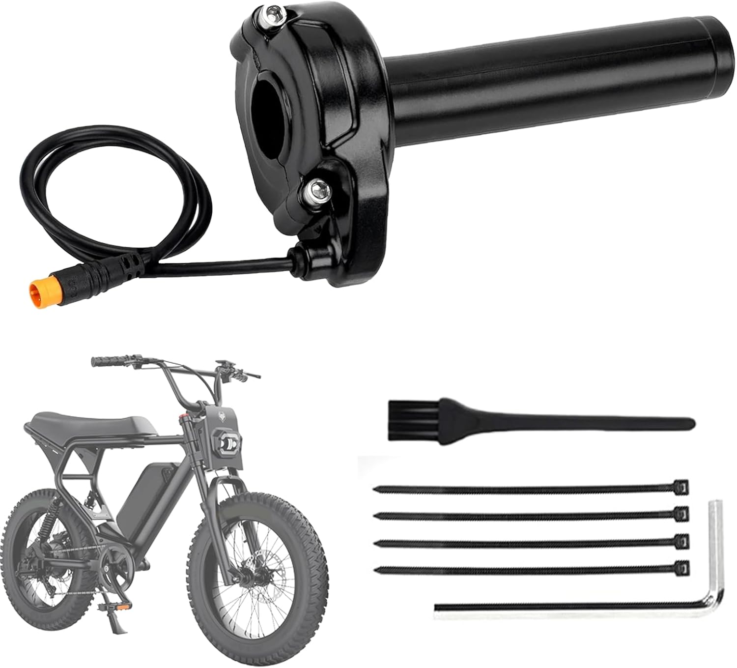 Ebike Full Twist Throttle, 3 Pin Surron Style Ebike Throttle 12V-72V, Waterproof Protecting Quick Twist Throttle for Macfox X1 HappyRun, Freego Electric Dirt Bike(No Grips)
