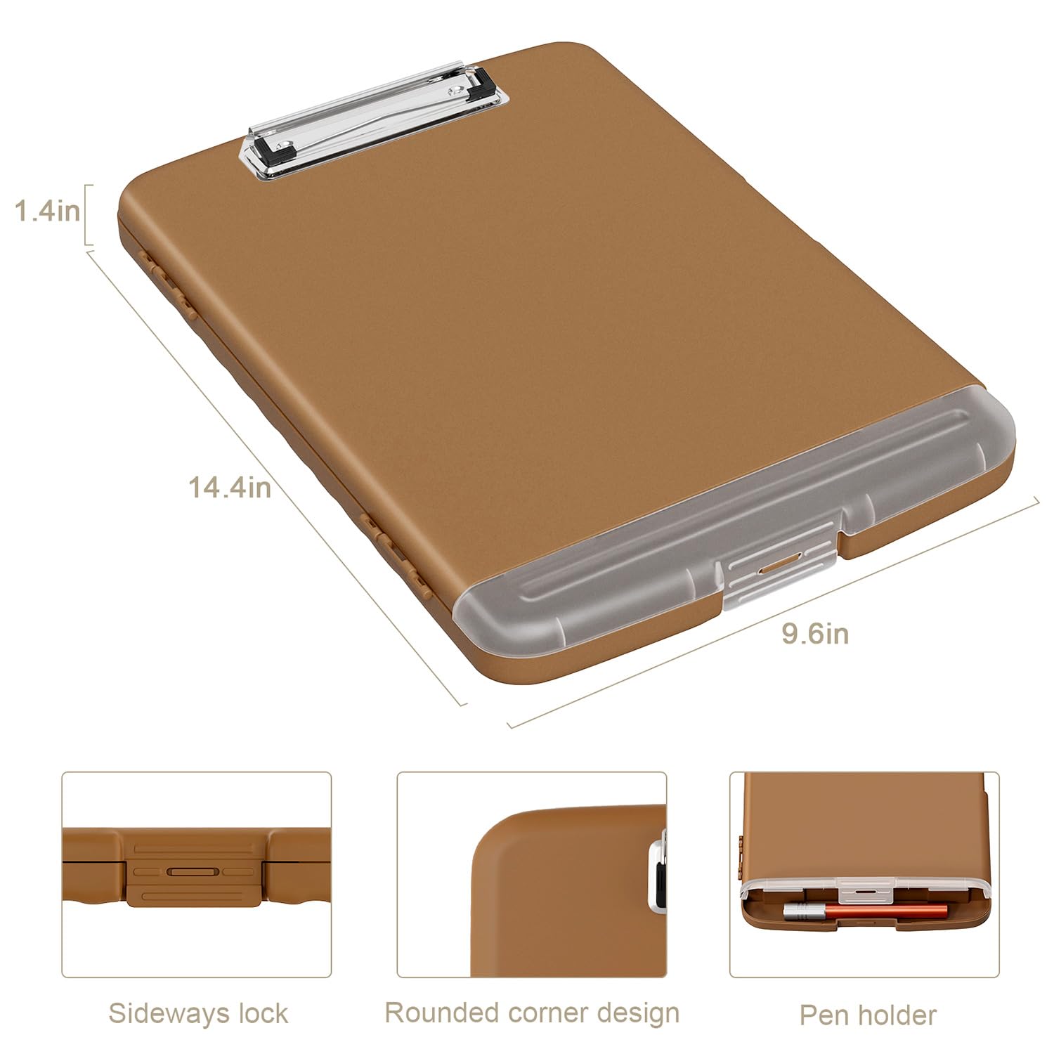 Piasoenc Clipboard with Storage, 8.5x11 Storage Clipboards with Pen Holder and A4 Legal Paper Folder, Heavy Duty Plastic - Image 3