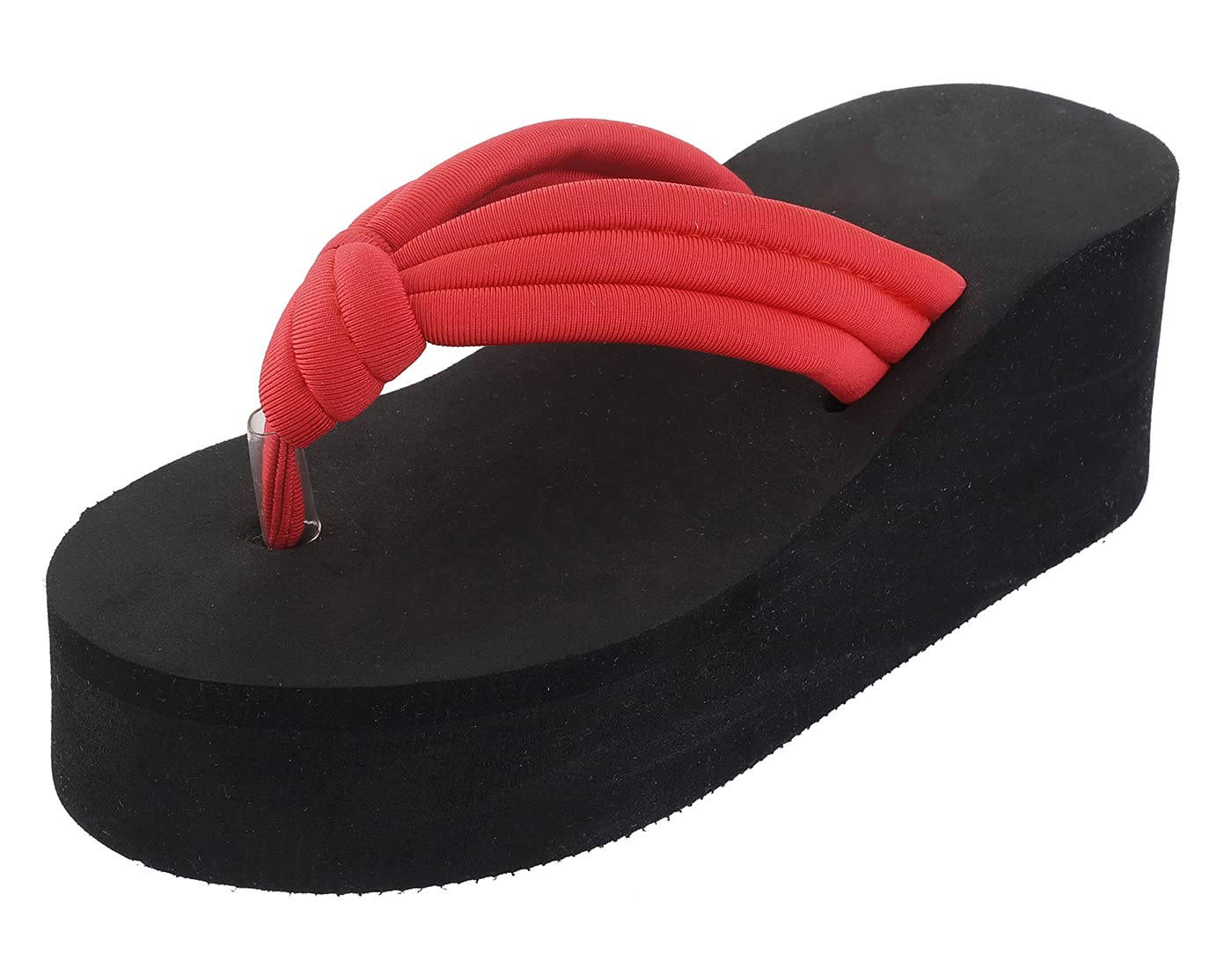 Lil Firestar Womens High Heel Flip Flops (3 Inch heel) Plain Black & Red_6UK (B09L8CJRZX) Amazon Price History, Amazon Price Tracker