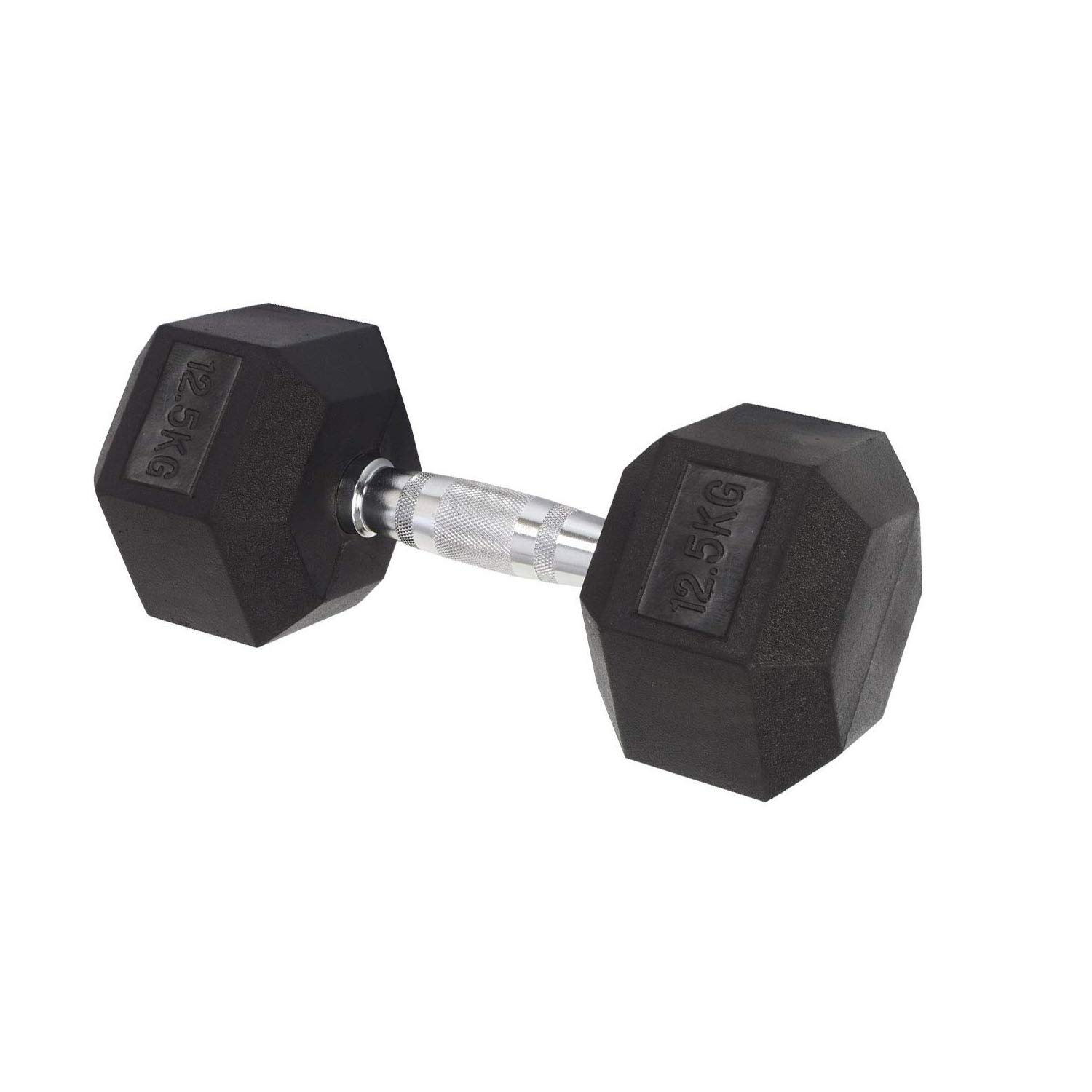Fitsy Rubber Coated Black Single Hex Dumbbell (12.5 kg) (B07XGLLDQM) Amazon Price History, Amazon Price Tracker