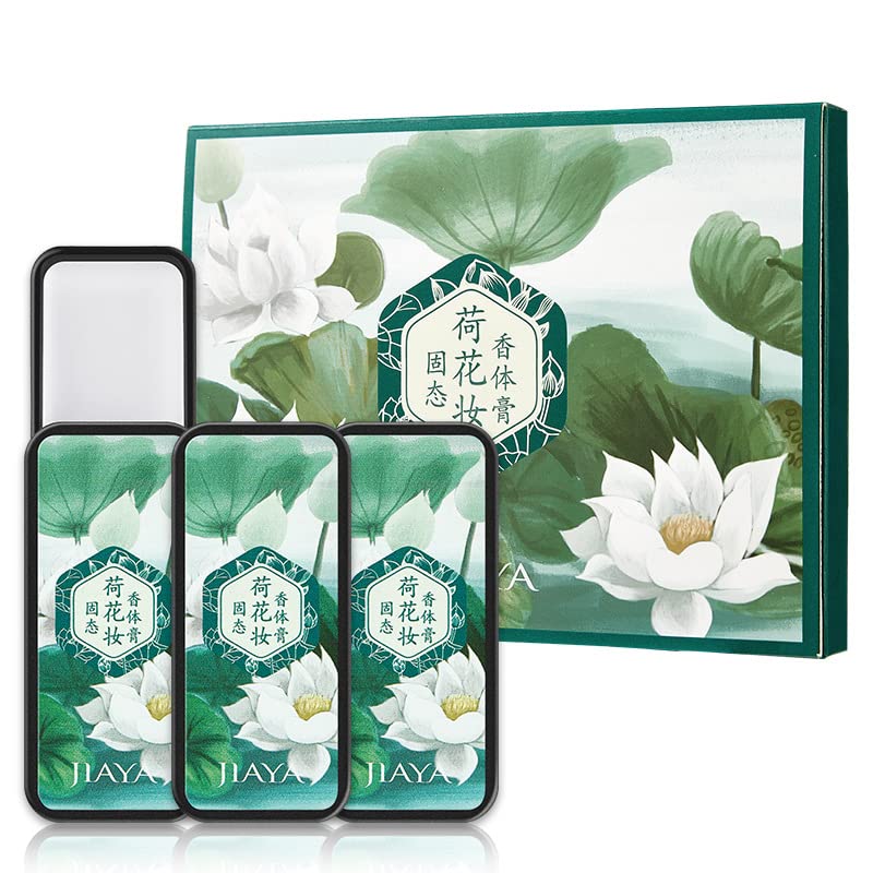 BYVUTE Solid Perfume Set, Floral Scent Personal Fragrance All Natural Ancient Chinese Craftsmanship for Women Girls Man Travel Friendly with Jar