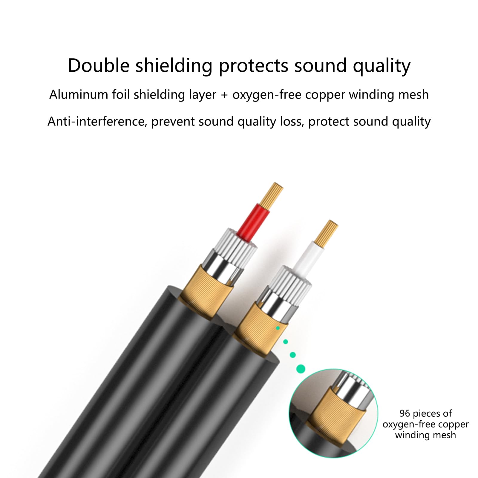 Cavo AUX da 30 cm a 10 m, cavo stereo maschio a maschio, connettori placcati oro, per lettori VCD Home Theater
