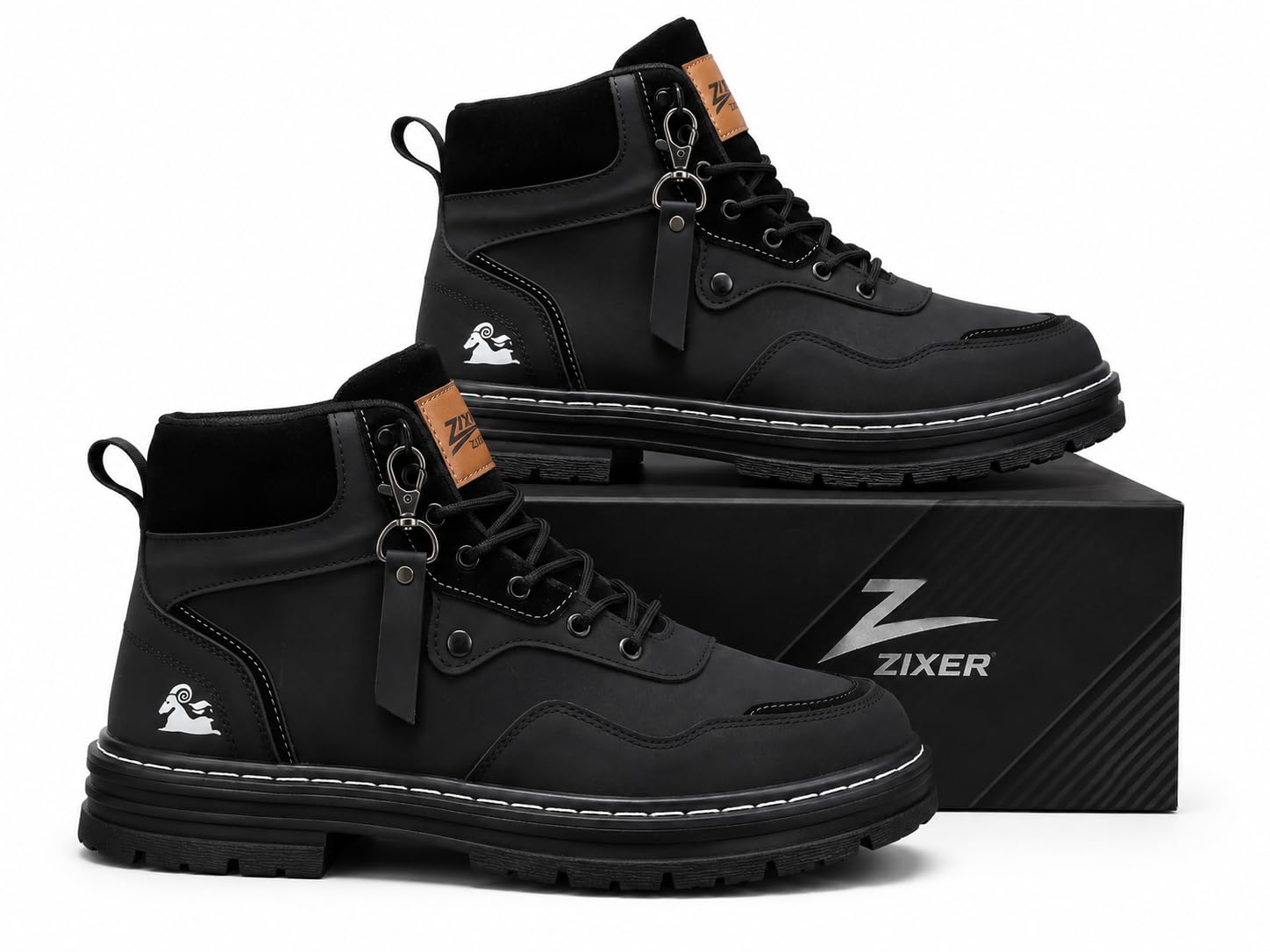 zixer Men’s Premium Black Sneakers | Chunky Hi-Top Platform Shoes for Men | Stylish Cord Rope Design | Latest Comfortable Casual & Formal Shoes | Durable Chunky Sole-picture-16