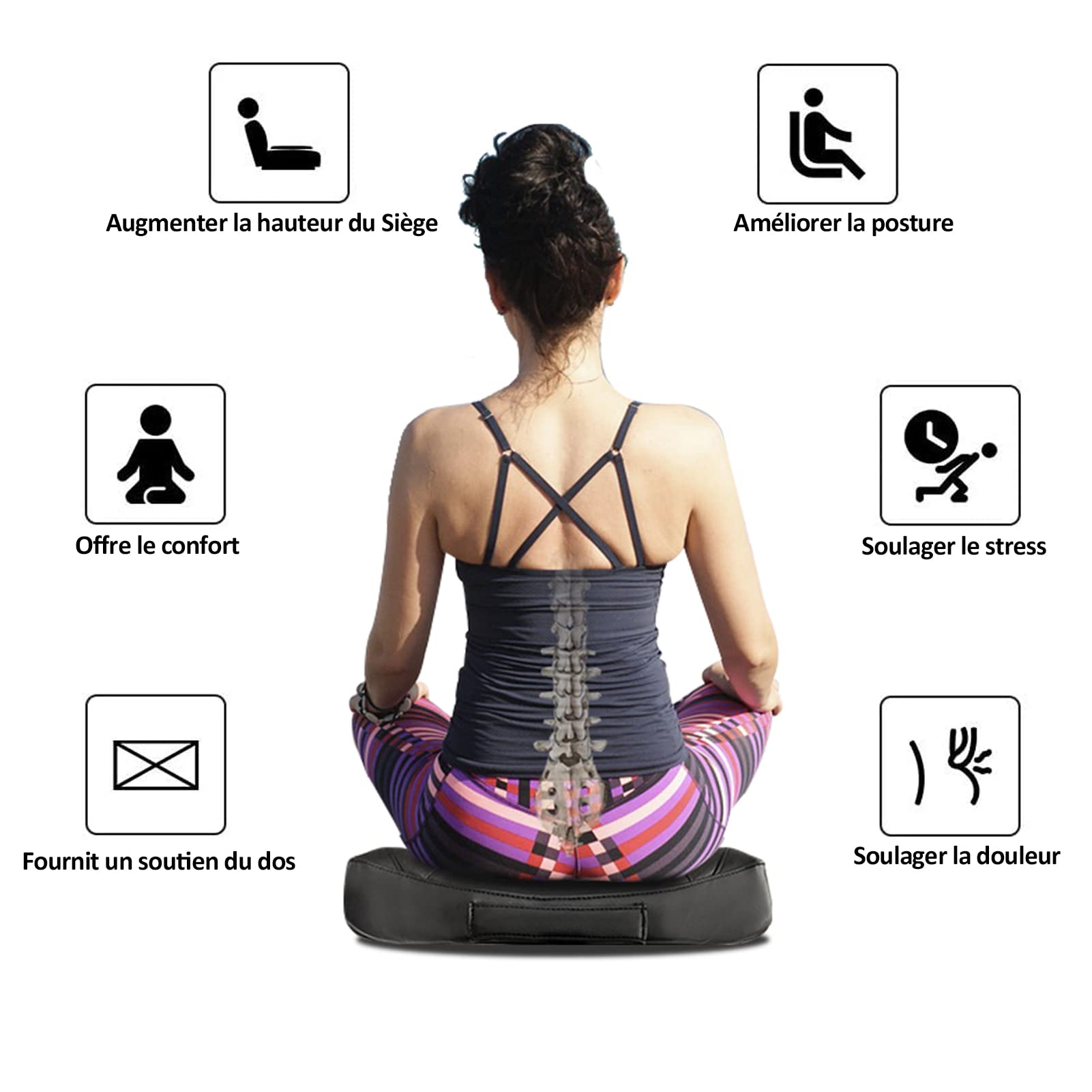 Rehausseur Voiture, Coussin Siege Voiture Conducteur Ergonomique | Coussin Siege Voiture, Rehausseur Voiture Adulte,Cuir PU,Soulagement Douleur Dos