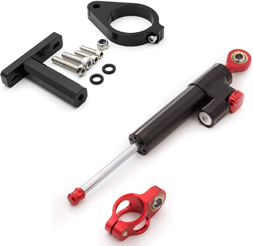CNC Motorcycle Adjustable Steering Damper Stabilizer Buffer Control Bar With Mounting Bracket Kit Compatible with CF650GT