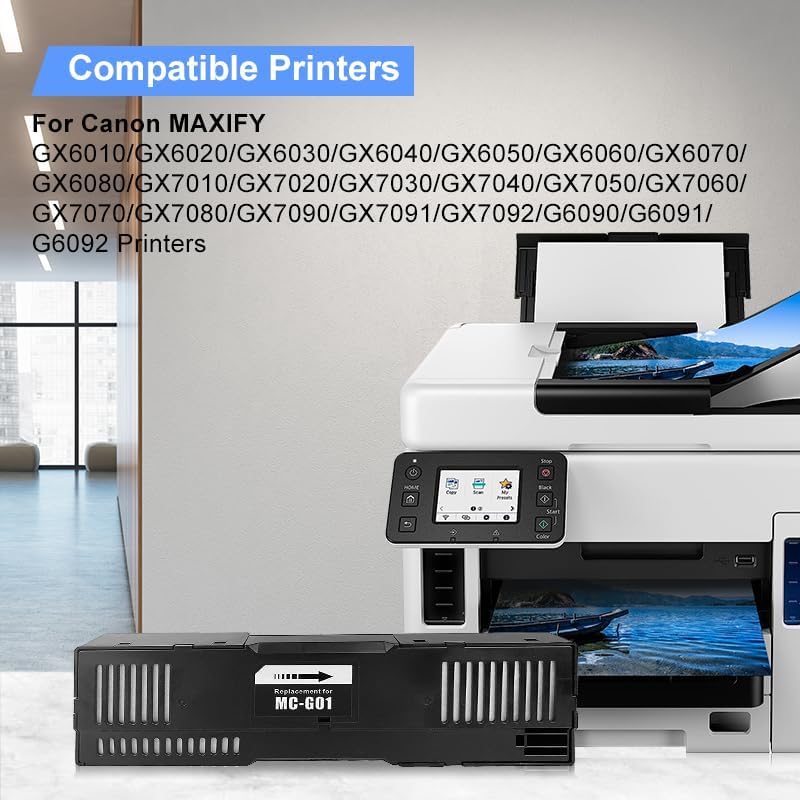 Miniatura 2 de Cartucho de mantenimiento MC-G01 Depósito de tinta residual compatible con impresoras Canon MAXIFY GX7021 GX6021 GX7020 GX6020 GX6010 GX7010
