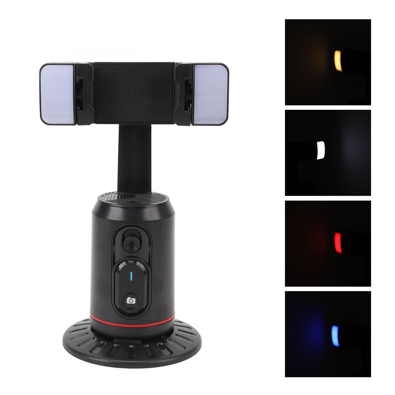 Soporte para Teléfono con Seguimiento Automático Inteligente, Soporte para Teléfono Recargable con Rotación de 360° con Control Remoto, Luz de Relleno para Transmisión en Vivo,