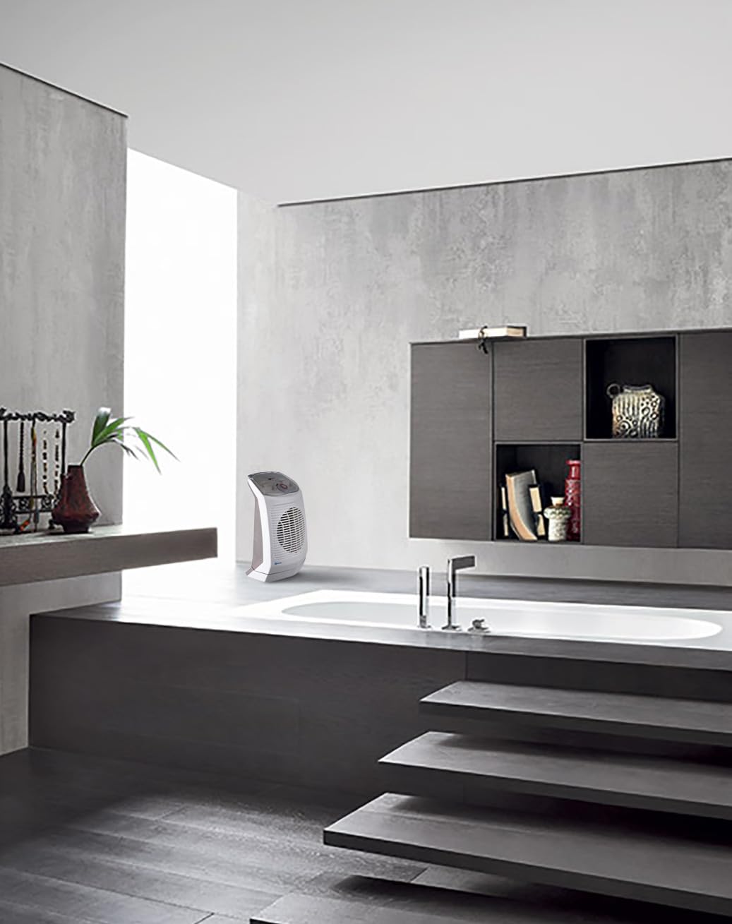 ELICENT | Caldo Bagno 2000, Termoventilatore con Termostato Regolabile, Oscillazione Destra/Sinistra Automatica, con Maniglia, Superficie Riscaldata 20m²
