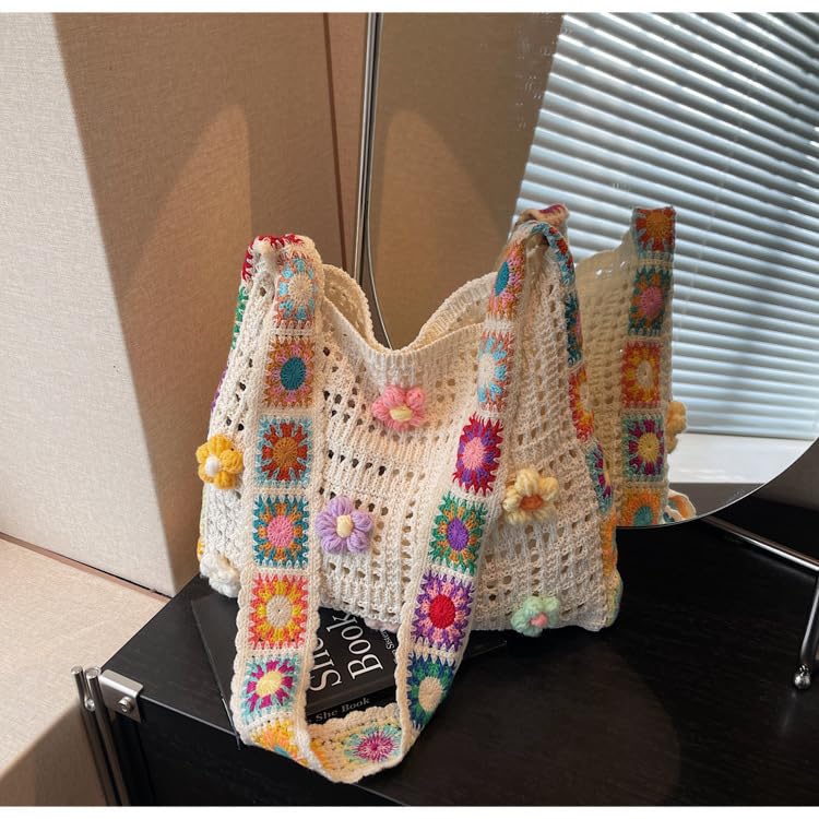 Bolso Tote de Crochet Boho para Mujer miniatura 5