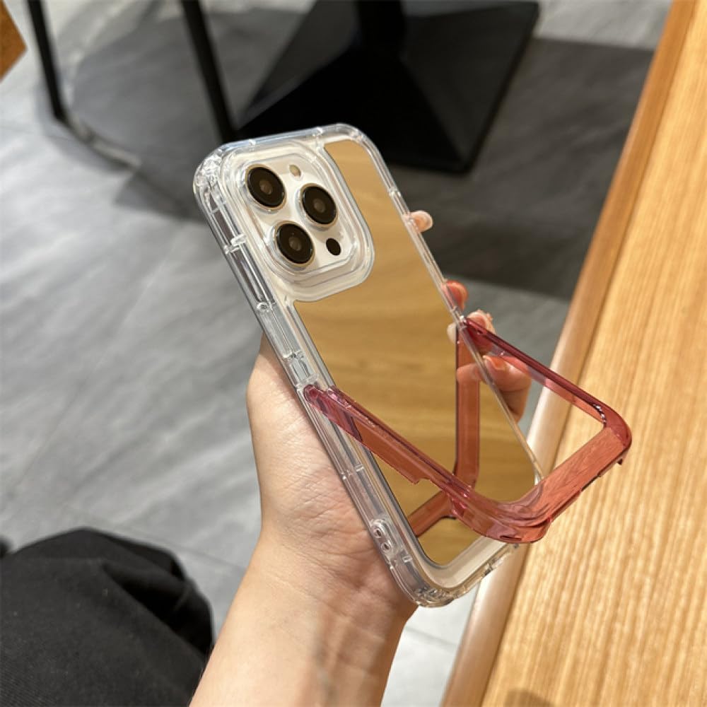 Miroir de maquillage invisible d'étui iPhone 11 Pro Max rigide finition vin rouge - 6