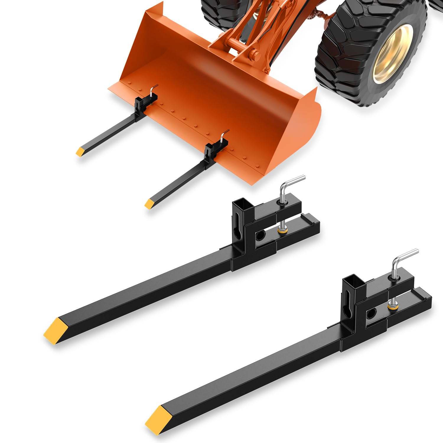 Nilight 2000lbs Clamp on Pallet Forks Fits 43'' Tractor Bucket Loader