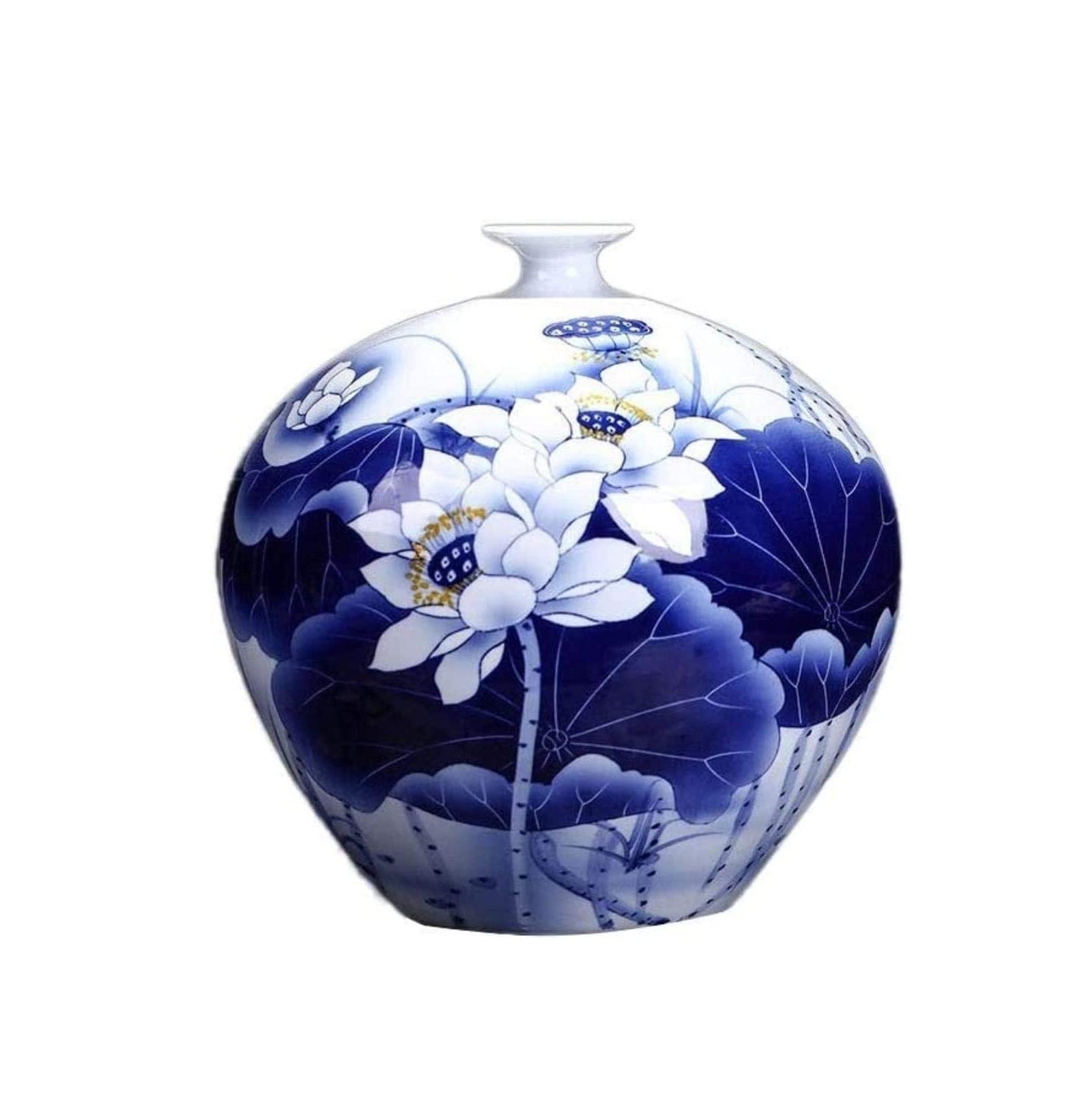 Vasen Vase aus Keramik, handgefertigt, Kunsthandwerk, Lotusmuster, Wohnzimmer, TV-Schrank, Heimdekoration