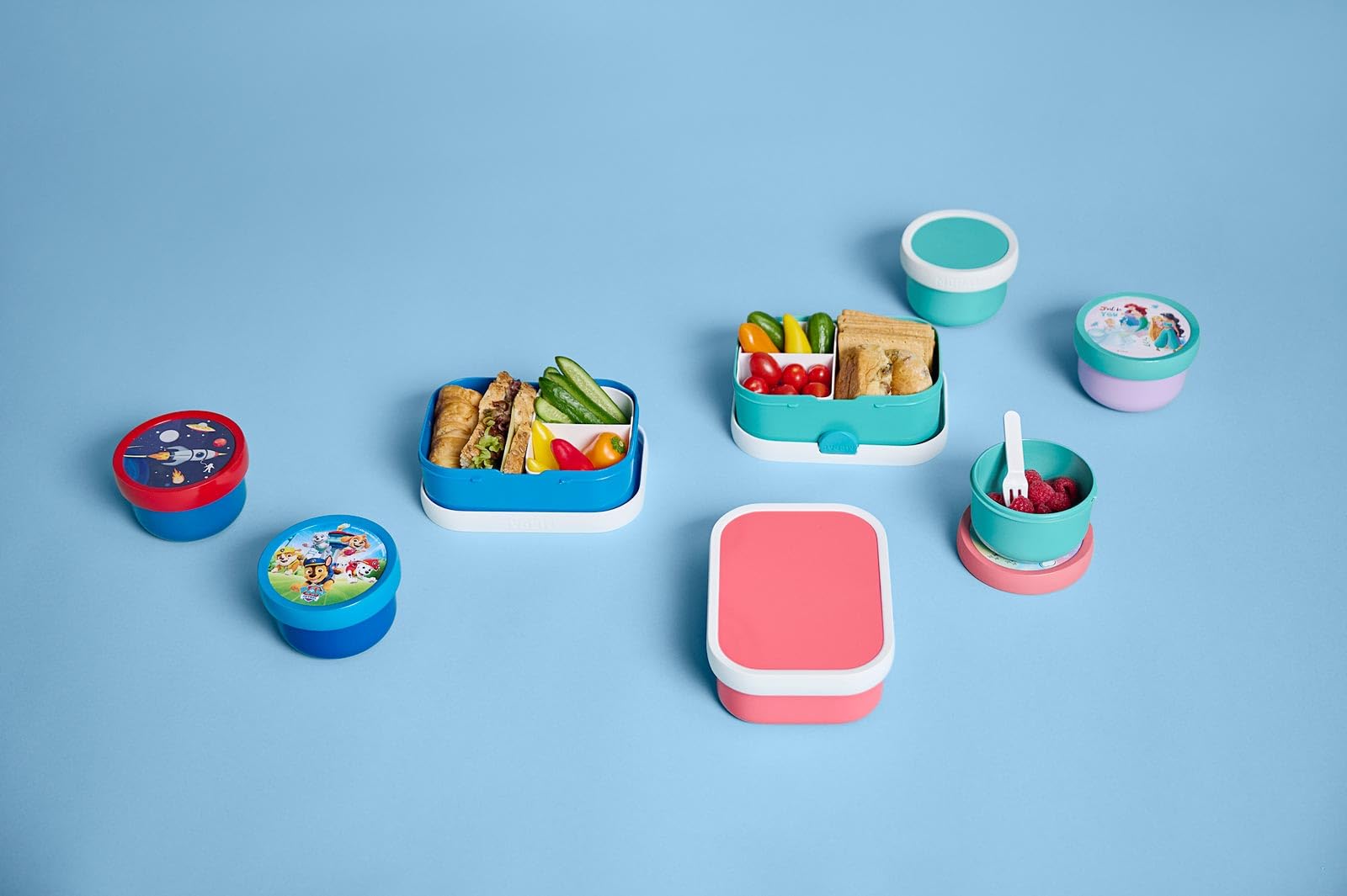 Mepal - Set Déjeuner Campus - Set de Déjeuner Enfants, Bouteille Pop-up, Panier-repas et Boîte à Fruits - pour L'école - Lavable au Lave-Vaisselle - 400 plus 750 plus 300 ml - Paw Patrol Girls