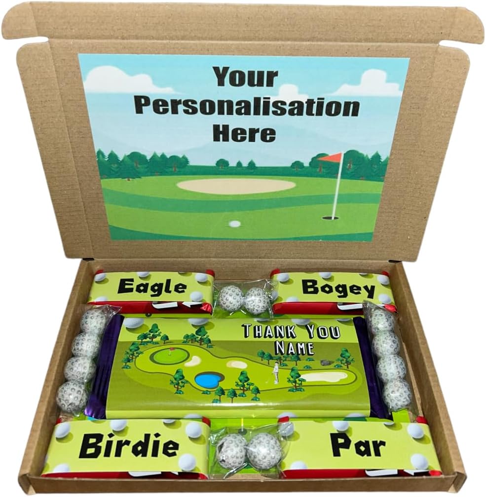 Personalised Thank you Golf chocolate box