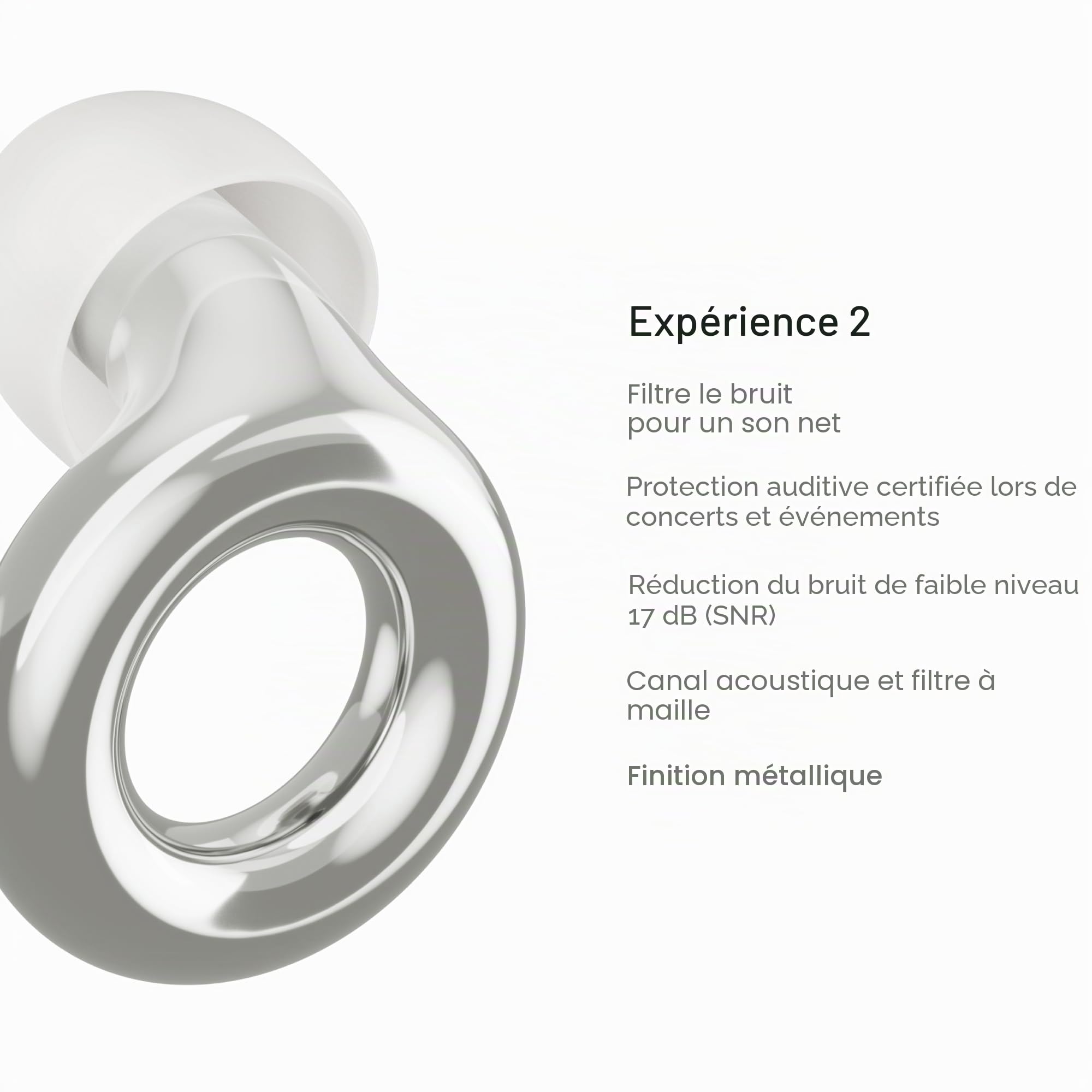 Loop Earplugs, coffret Experience Link – Experience 2 + Link | Bouchons d’oreille réutilisables pour la sensibilité au bruit, les concerts, spectacles, festivals, la conduite à mot