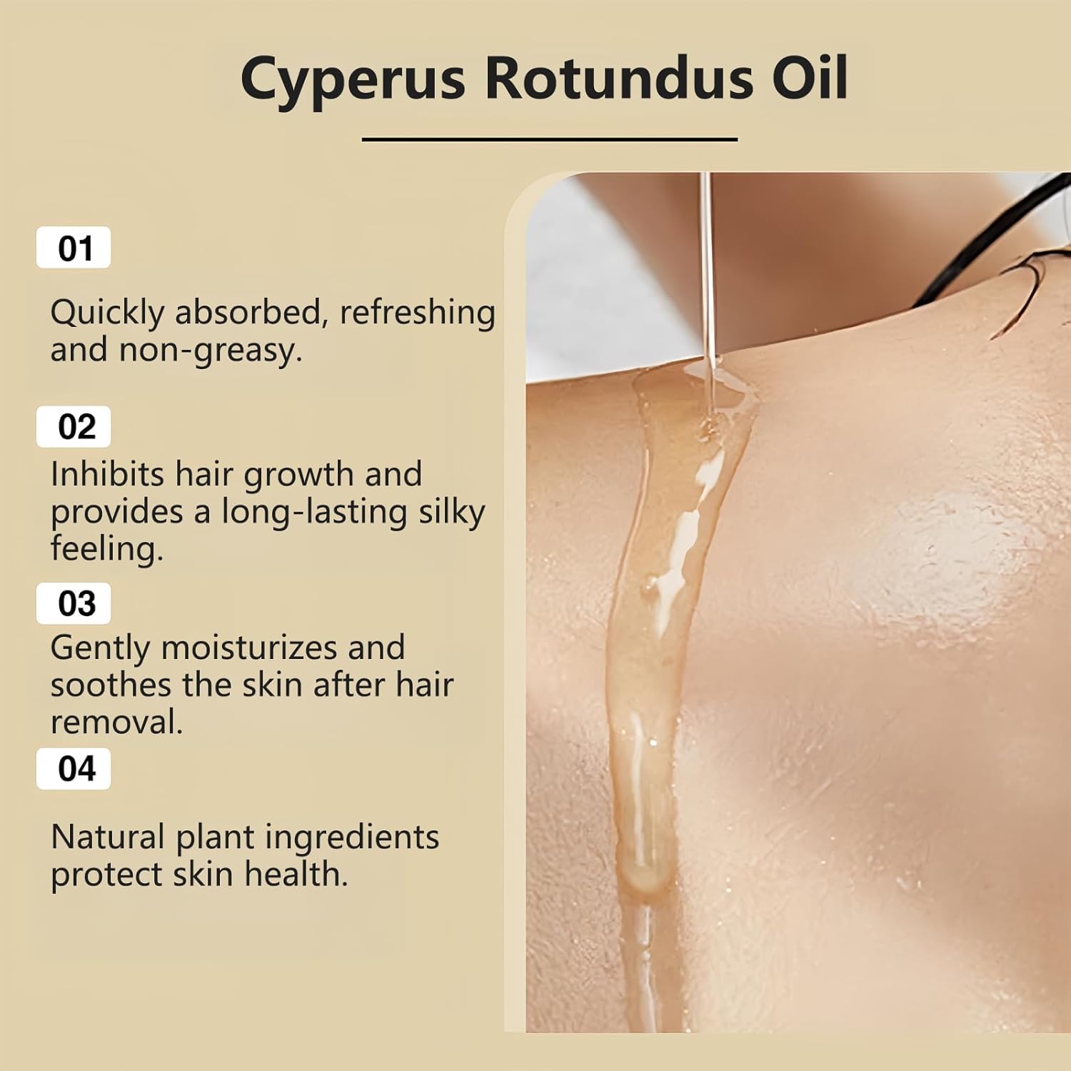 Flintronic 2 sztuki olejku Cyperus Rotundus, 120 ml, naturalny olejek Cyperus Rotundus do depilacji, olejek cyprysowy z zakraplaczem, do zmniejszenia wzrostu włosów na ciele i nawilżenia skóry