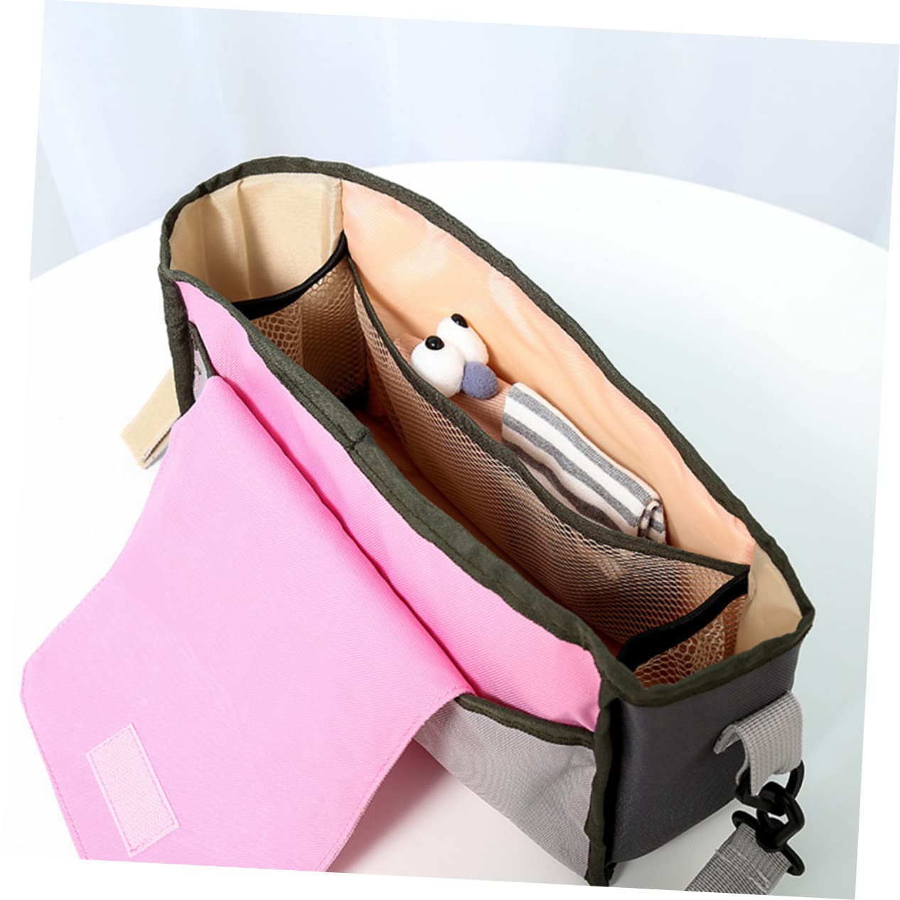 TOYANDONA 3 Pezzi Borsa da Appendere per Passeggino di Capacità Organizer per Biberon Pannolini Giocattoli Portabicchieri Portaoggetti Portatile Nero
