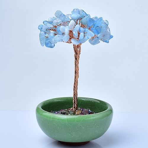 Miniatura 8 de WUYOUSHI Citrine Healing Crystal Tree Natural Reiki Gemstone Tree Ceramic Base Copper Wire Tree Life Home Decor Spiritual Energy Meditation Gift for