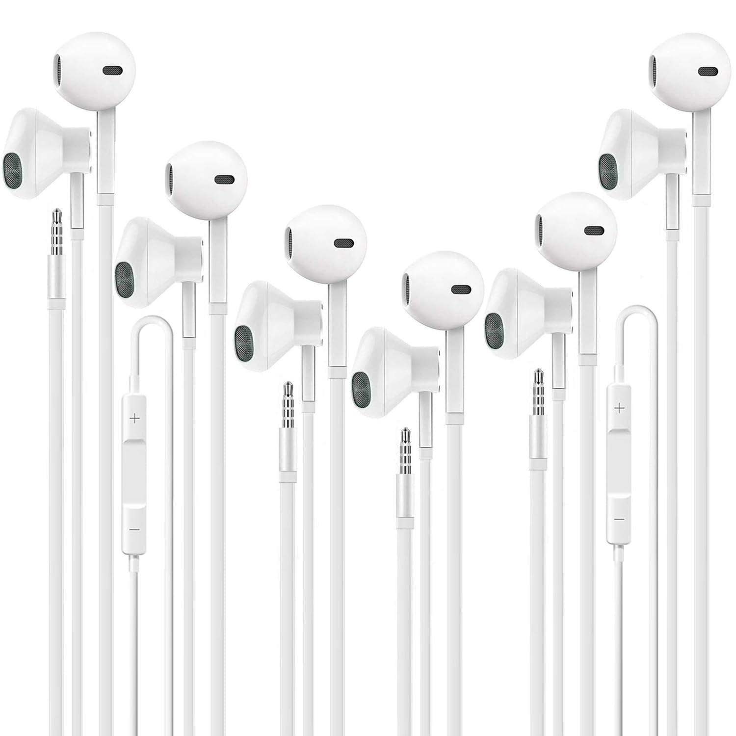 6 Pack Earbuds Wired [MFi Certified] Headphones with Heavy Bass Stereo,Volume Control,Earphones with Microphone, Compatible with iPhone, Android, Computers, iPad or Any Device with 3.5mm Interface