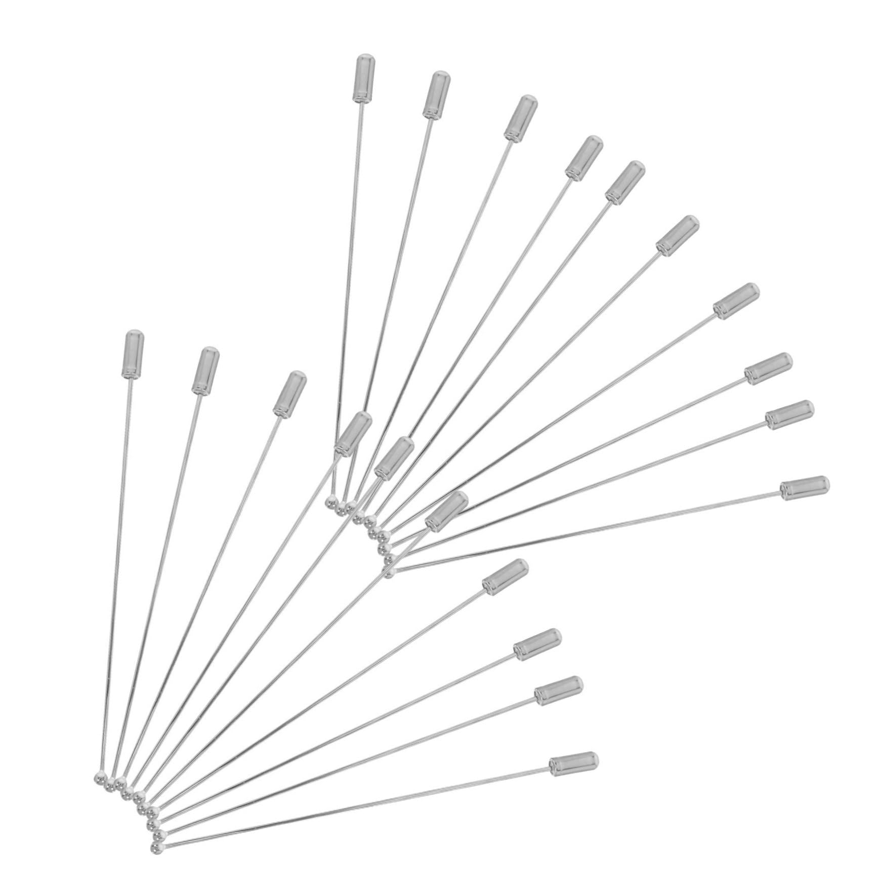 40 Pezzi Spille Aghi Bastoncino 90 Mm in Acciaio Inox Argento per Creatività Fai da Te Decorazioni Boutonniere e Accessori Moda Abbigliamento Tessuti Vari