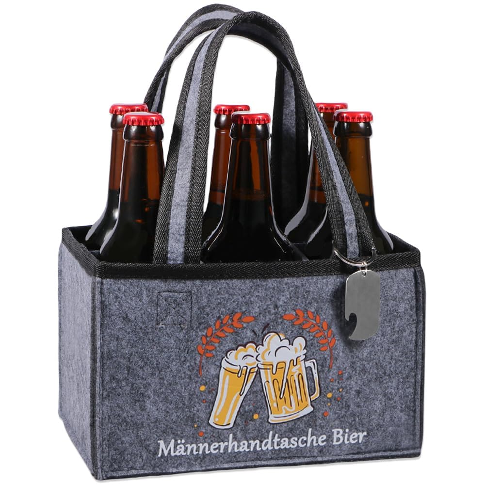 Anicy Weihnachten Geschenke Flaschentasche Filz, Lustige Geschenke für Männer und Frauen, Geburtstagsgeschenk für Männer und Frauen, Witzige Männergeschenke Männerhandtasche Bier
