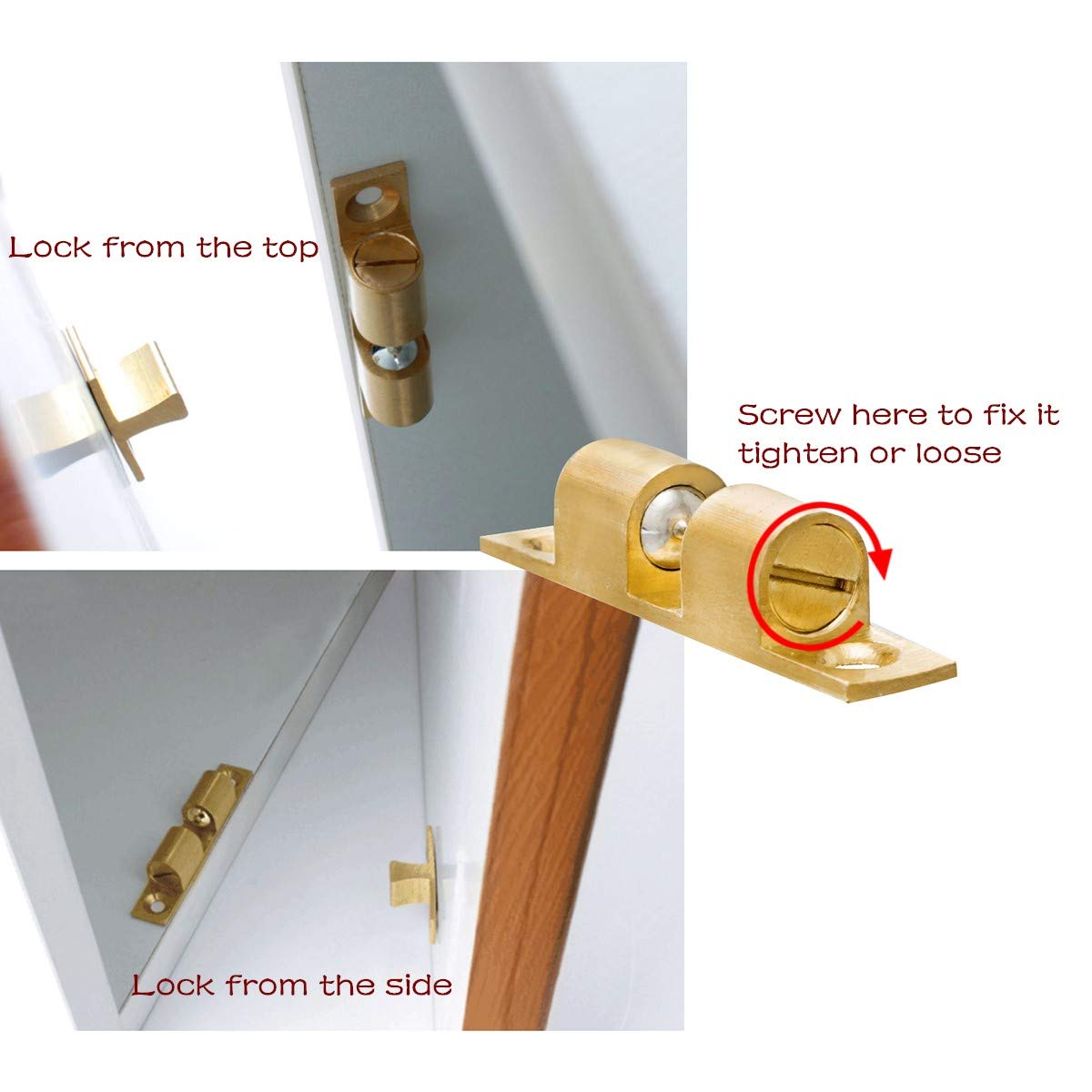 Chiavistelli Di Sicurezza Derbway - Set Da 4 Pezzi Per Porte E Mobili, Argento, 50 Mm - Foto 10