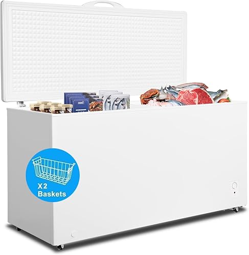 Miniatura 10 de SMETA Congelador de pecho de 10 pies cúbicos, congelador profundo de 10.5 pies cúbicos con canasta, bajo ruido, termostato ajustable, ahorro de