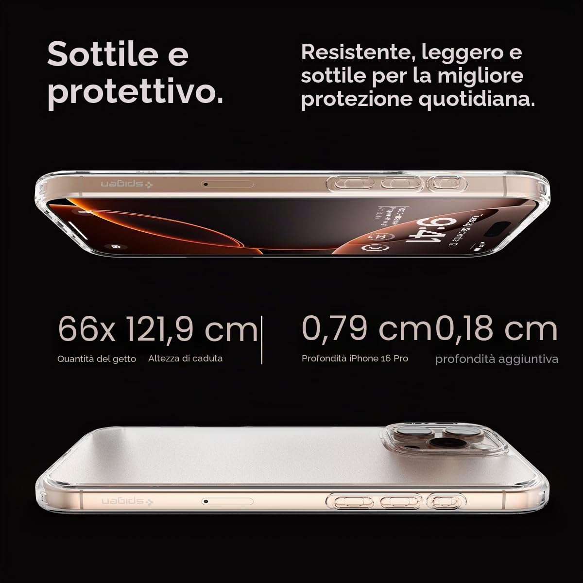 Spigen Cover Ultra Hybrid Compatibile con iPhone 16 Pro - Frost Clear