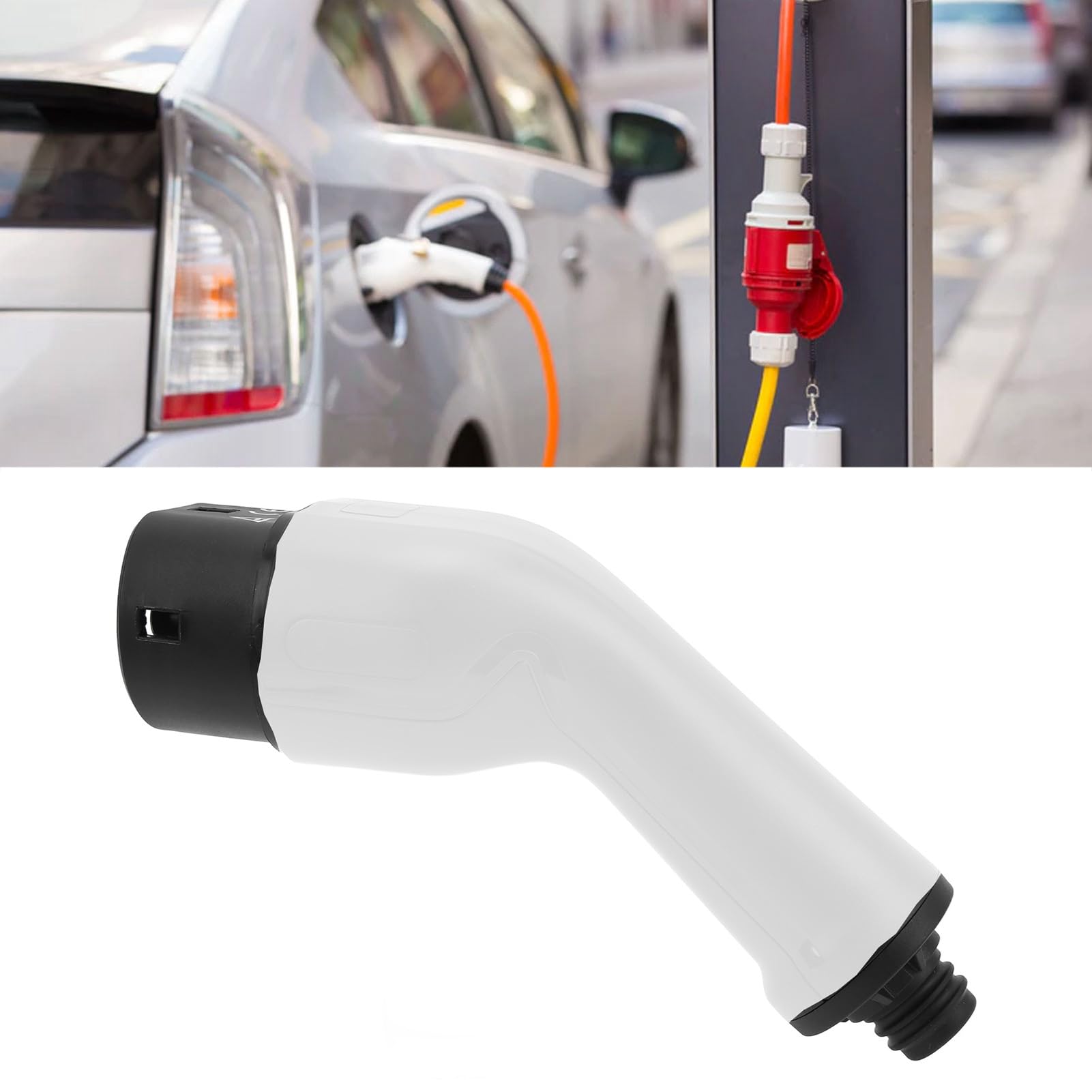 BRRNOO Zestaw Adaptera do ładowania Pojazdów Elektrycznych 32 A z wtyczką Typu 2. Certyfikat IP54 CE TUV do ładowania Pojazdów Elektrycznych (WHITE)