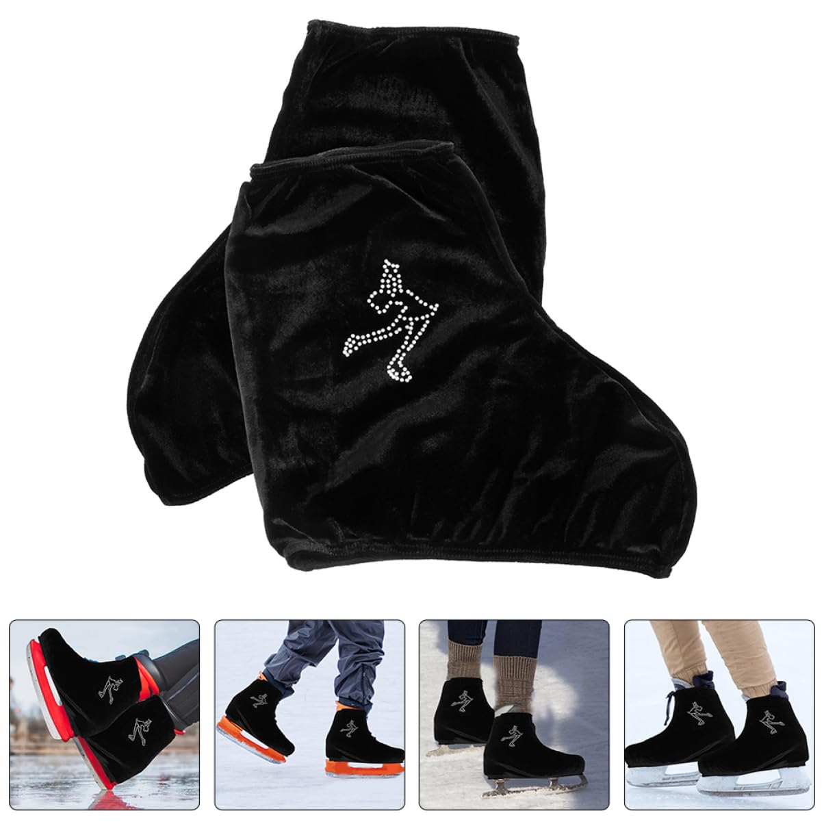 ibasenice Eislauf Schuhabdeckungen Hochwertigem Verstellbare Skates Protector für Eiskunstlauf und Hockey Praktisch Langlebig für Verschiedene Schlittschuharten Geeignet Schwarz XL