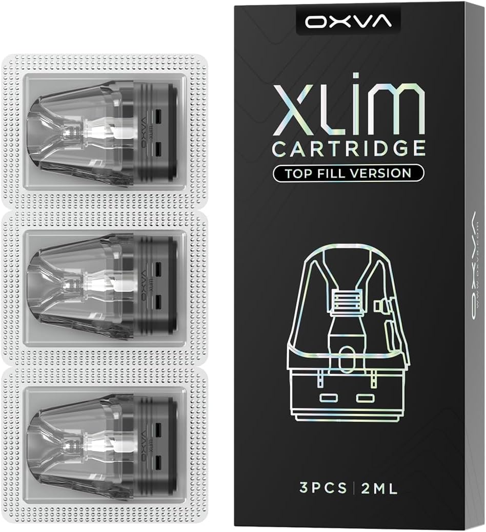 Xlim V3 Pods Compatible with Oxva Kits - 3 Pack, TVDC, Xlim Pods for Xlim Pro 2, Xlim Go, Xlim Classic, 2ml Cartridge Capacity, No Nicotine (0.8ohm)