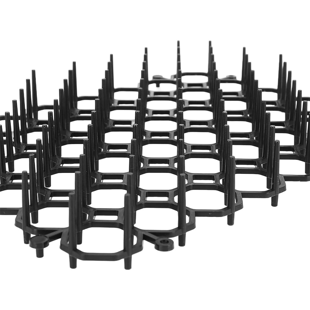 ZONADAH 12 pcs Anti Cat Spikes Cat Repellent with 8 U-shaped Pegs Plastic Cat Scat Mat with Spikes Pet Deterrent Net for Flowerbed Lawn and Garden Protection - Image 3